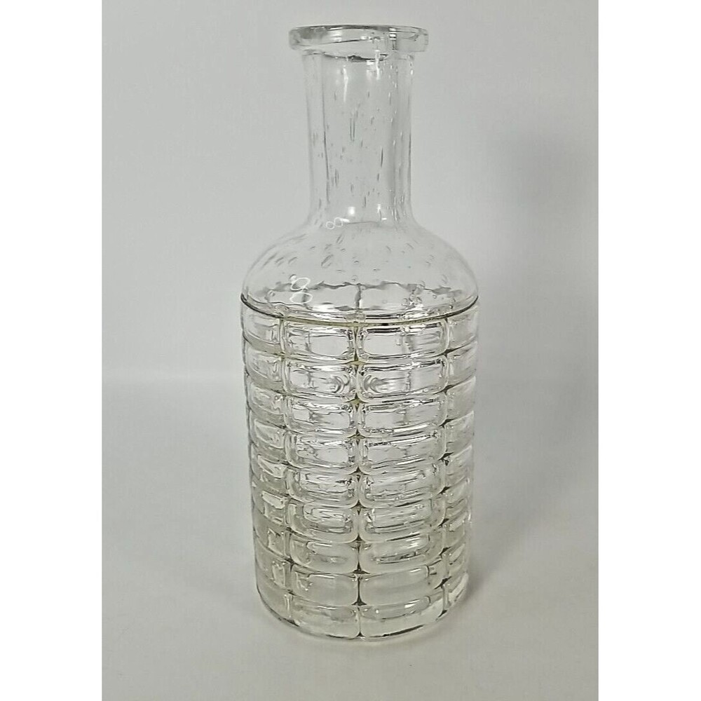 VINTAGE Bubble Glass Wire Basket Metal Cage Bottle Hand Blower Art Glass 8.25 in